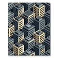 Geometric Cityscape Buildings Isometric Rug