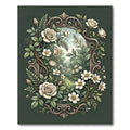 Elegant Cream Rose Filigree Floral Border Rug