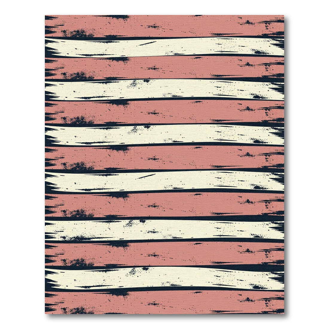 Distressed Pink Cream Horizontal Stripe Rug