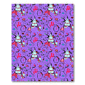 Whimsical Purple Character Abstract Swirl Rug