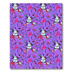 Whimsical Purple Character Abstract Swirl Rug
