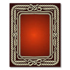 Braided Rope Nautical Border Crimson Rug
