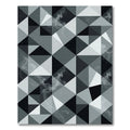 Monochromatic Smoked Geometric Triangle Abstract Rug