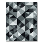 Monochromatic Smoked Geometric Triangle Abstract Rug