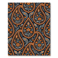Ornate Orange and Grey Paisley Floral Rug