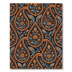 Ornate Orange and Grey Paisley Floral Rug
