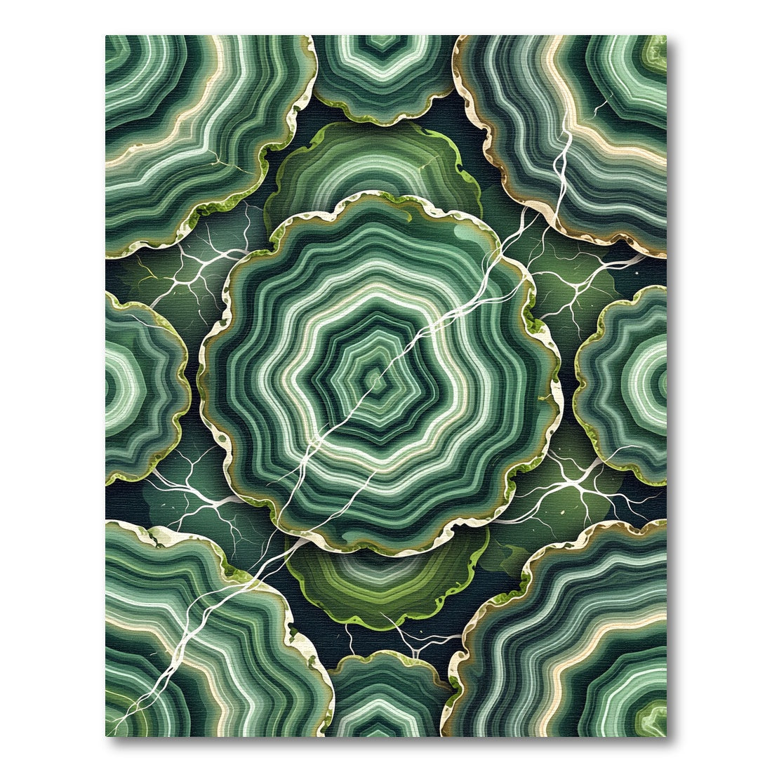 Deep Green Agate Swirl Band Rug