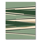Modern Forest Green Abstract Linear Rug