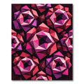 Geometric Magenta Faceted Rose Abstract Rug