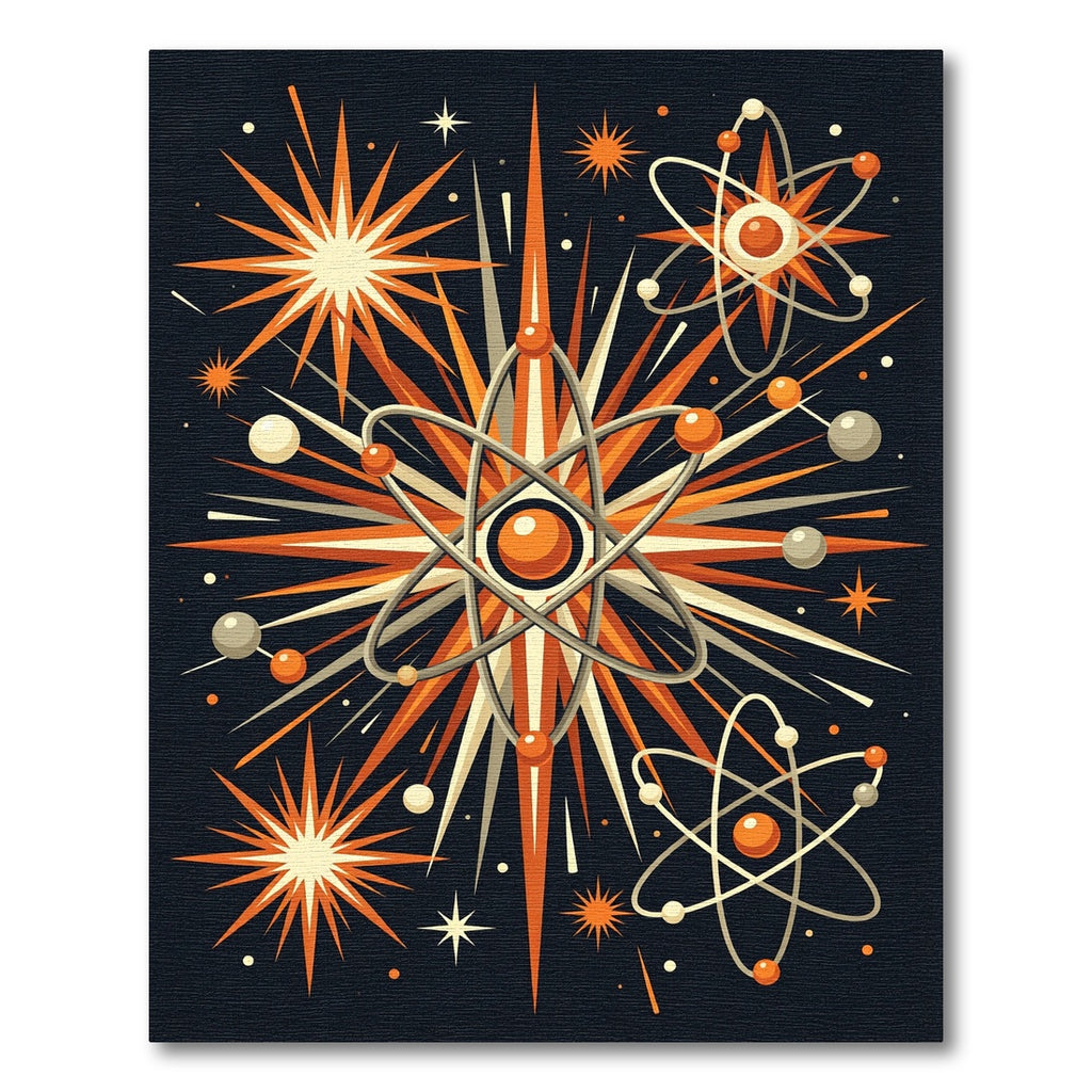 Atomic Burst Celestial Orange Radiant Rug