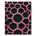 Modern Magenta Geometric Honeycomb Wall Art Rug