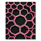 Modern Magenta Geometric Honeycomb Wall Art Rug