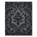 Ornate Dark Gray Floral Scroll Rug