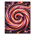 Fiery Flamingo Swirl Abstract Rug
