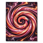 Fiery Flamingo Swirl Abstract Rug