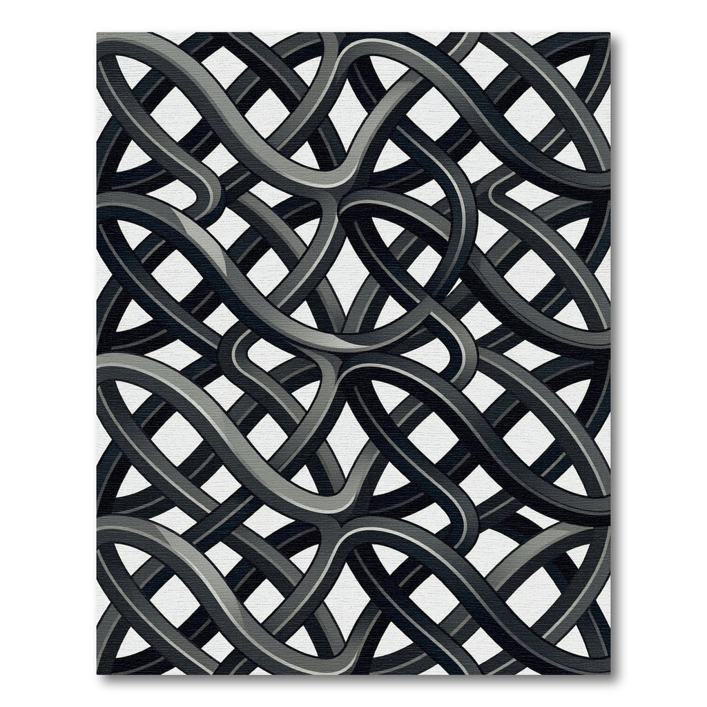 Dark Gray Interlocking Weave Rug