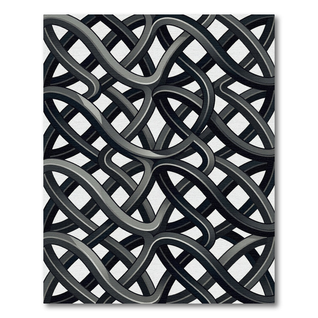 Dark Gray Interlocking Weave Rug
