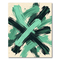 Abstract Emerald Black Brush Stroke Rug