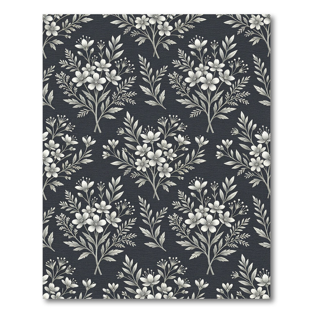 Delicate White Floral Branch Arrangement Rug