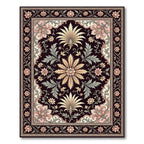 Floral Palmette Scrollwork Garden Rug