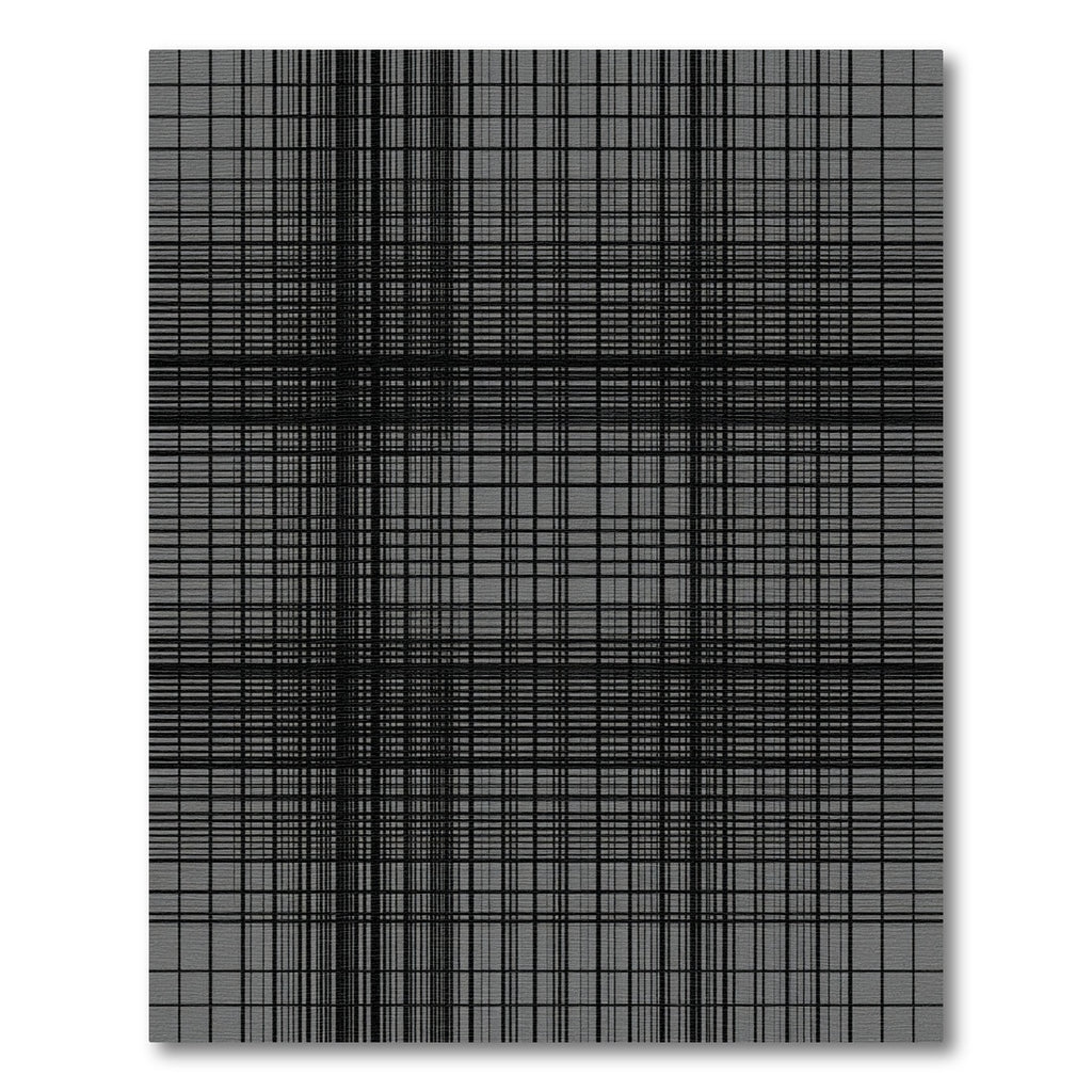 Modern Gray Abstract Grid Rug