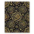 Gilded Black Rose Floral Arrangement Rug