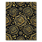Gilded Black Rose Floral Arrangement Rug