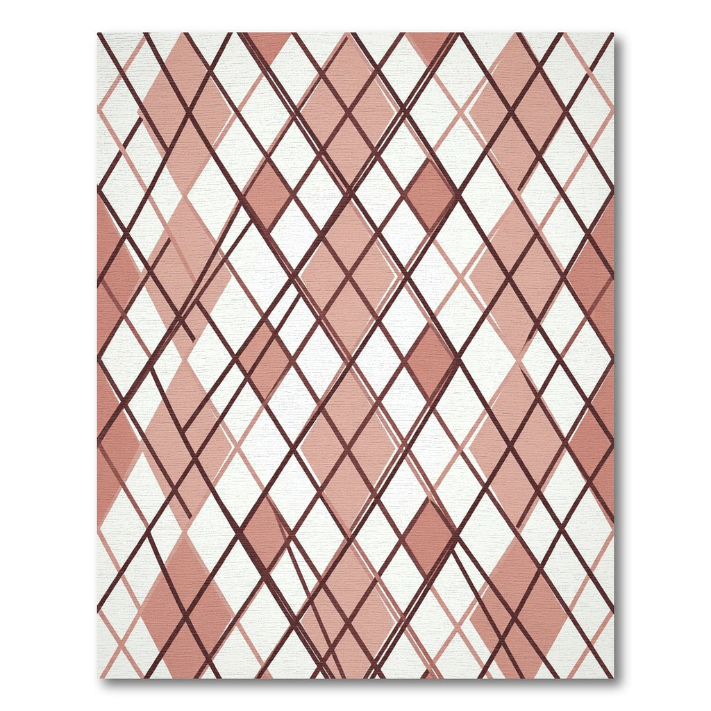 Sophisticated Dusty Rose Argyle Geometric Rug