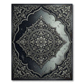 Elegant Charcoal Silver Floral Medallion Rug