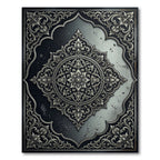 Elegant Charcoal Silver Floral Medallion Rug