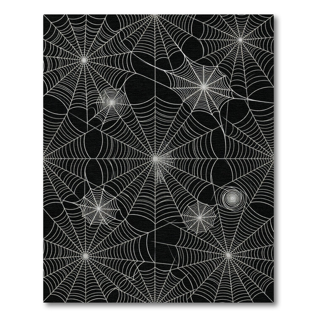 White Spiderweb Net Black Rug
