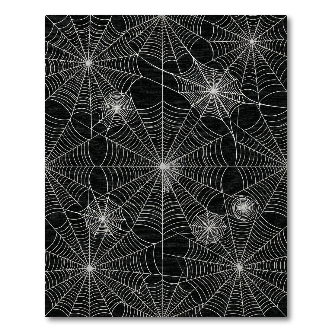 White Spiderweb Net Black Rug