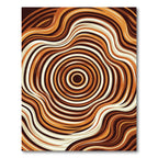 Abstract Golden Brown Organic Swirl Rug