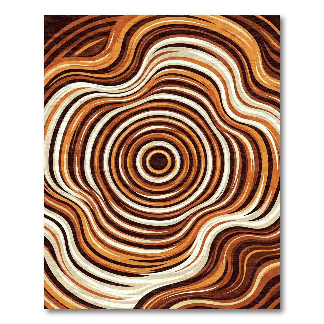 Abstract Golden Brown Organic Swirl Rug