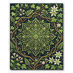 Botanical Leaf Mandala Ivy Vine Rug