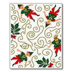 Whimsical Elf Holly Swirl Holiday Rug