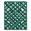 Deep Teal Interlocking Geometric Lattice Rug