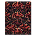 Art Deco Red Fan Pattern Rug