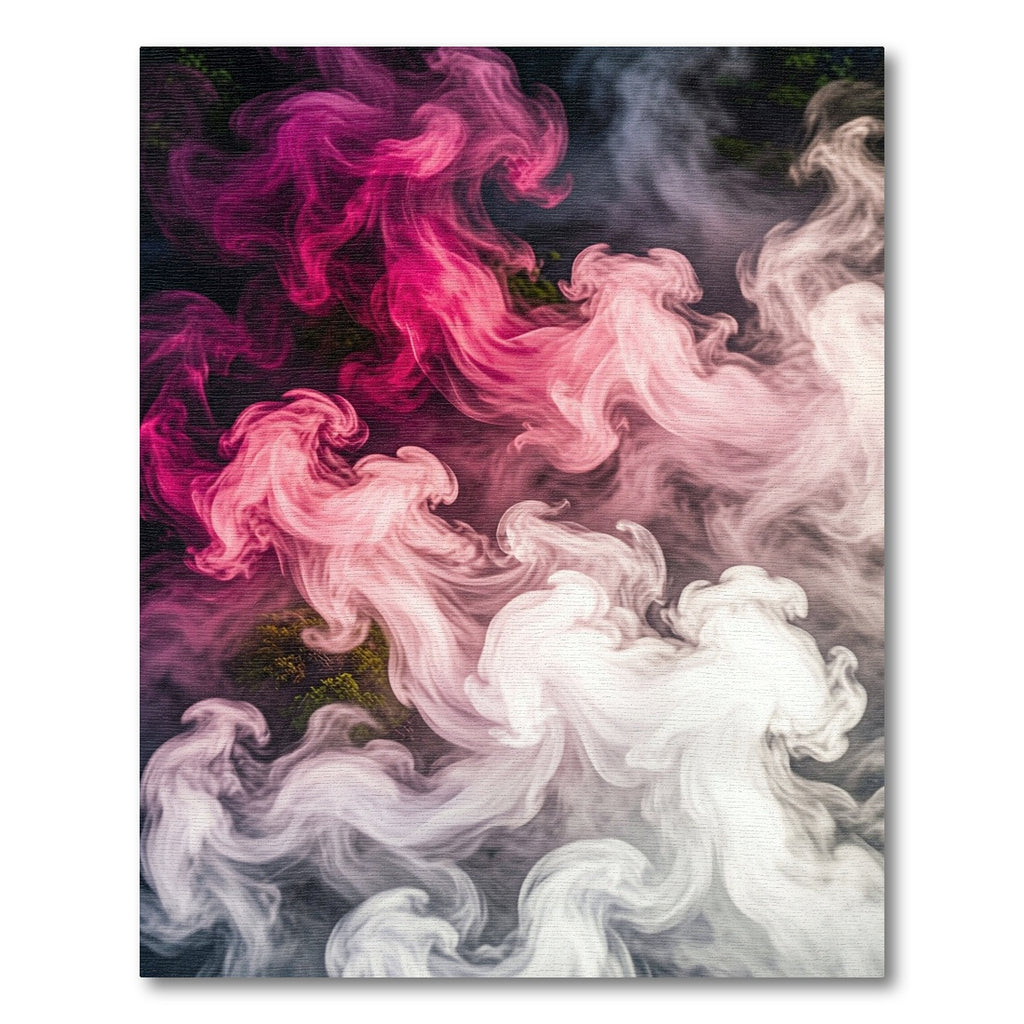 Vibrant Pink Cloud Swirl Abstract Rug