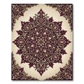 Crimson Floral Medallion With Border Rug