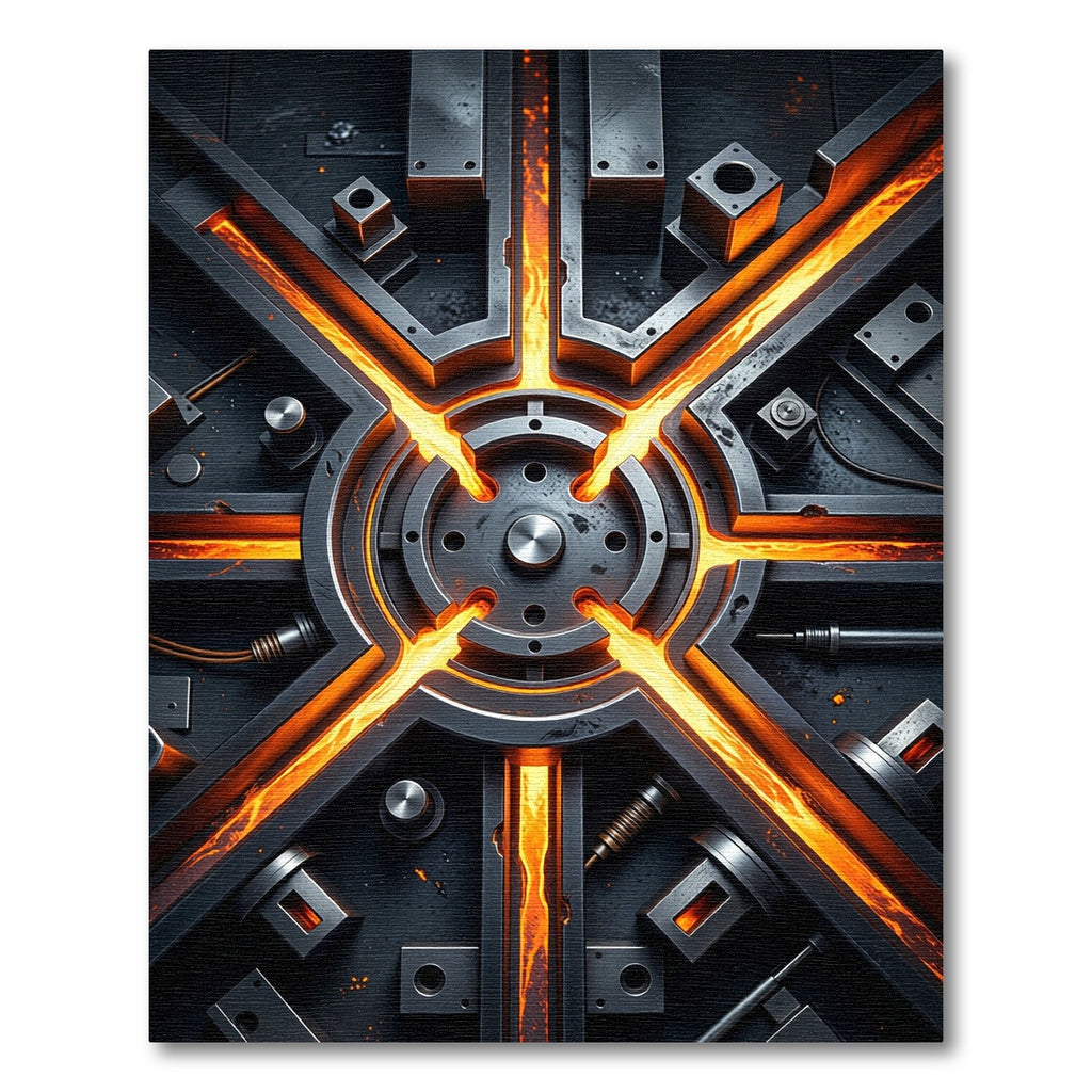 Molten Industrial Radial Steel Accent Rug