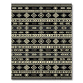 Tribal Black Geometric Diamond Stripe Rug
