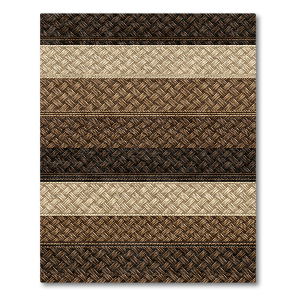 Textured Brown Beige Stripe Woven Rug