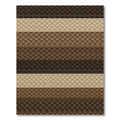Textured Brown Beige Stripe Woven Rug