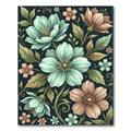 Ethereal Mint and Copper Floral Illustration Rug