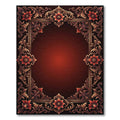 Rich Red Elaborate Floral Scroll Rug