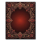 Rich Red Elaborate Floral Scroll Rug