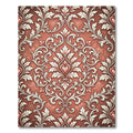 Antique Pink Rococo Heart Scroll Rug