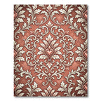 Antique Pink Rococo Heart Scroll Rug