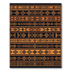 Earthy Amber Geometric Tribal Stripe Rug